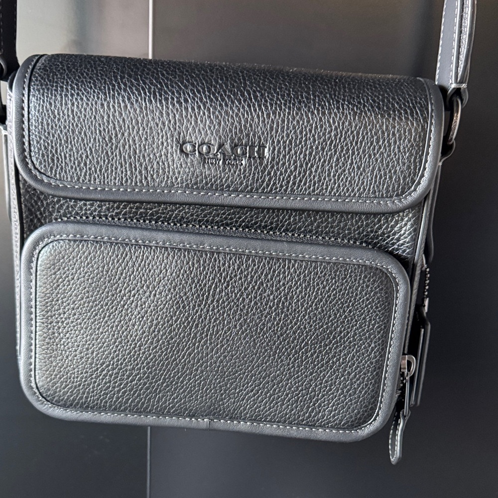 Coach Black Leather Messenger Bag